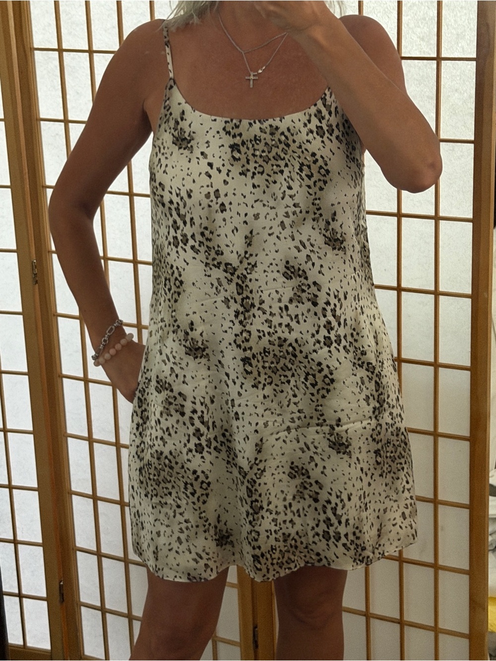 ALICE+OLIVIA Russell Safari Animal Print SILK Slip Mini Dress Medium